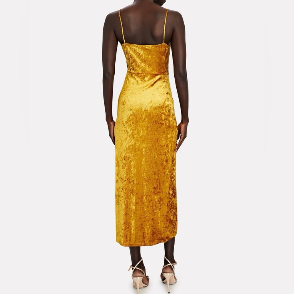 NWT Saylor Yellow Gold Velvety Reptile Texture Dress XS Summer Club Party Date - Picture 3 of 16